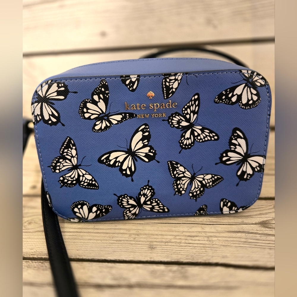 Kate Spade Staci Butterfly Sky Printed Mini Camera Bag Blue Multi KB521